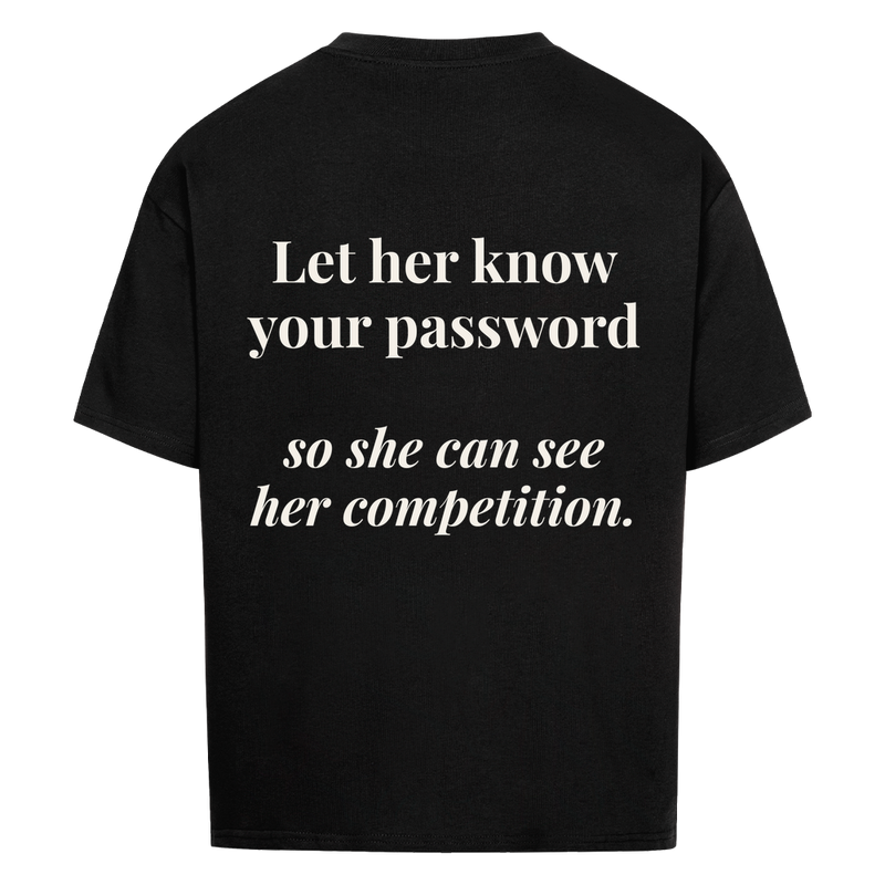 LET HER SEE — Oversized Tee in Black, Rückenprint