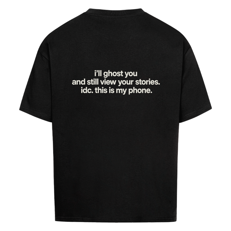 I'LL GHOST YOU — Oversized Tee in Black, Rückenprint