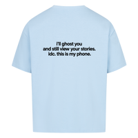 I'LL GHOST YOU — Oversized Tee in Baby Blue, Rückenprint