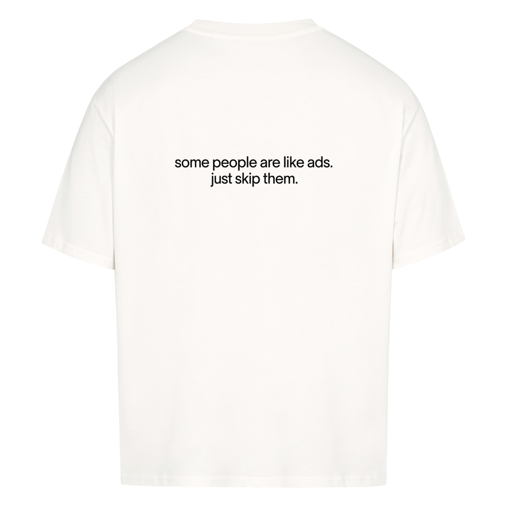 SKIP THEM — Oversized Tee in White, Rückenprint