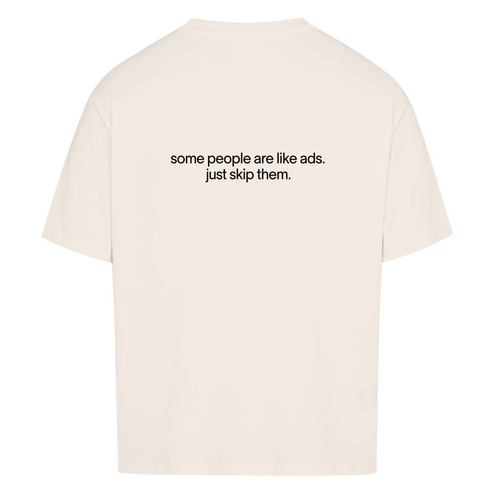 SKIP THEM — Oversized Tee in Natural Raw, Rückenprint