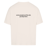 SKIP THEM — Oversized Tee in Natural Raw, Rückenprint