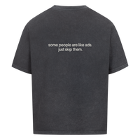 SKIP THEM — Oversized Tee in Washed Black, Rückenprint