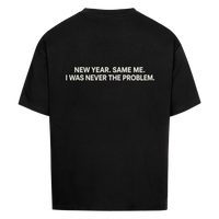 NEVER THE PROBLEM — Oversized Tee in Black, Rückenprint