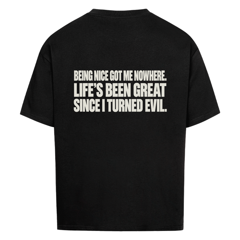 TURNED EVIL — Oversized Tee in Black, Rückenprint