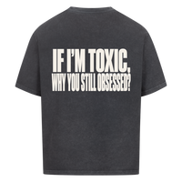 STILL OBSESSED — Oversized Tee in Washed Black, Rückenprint