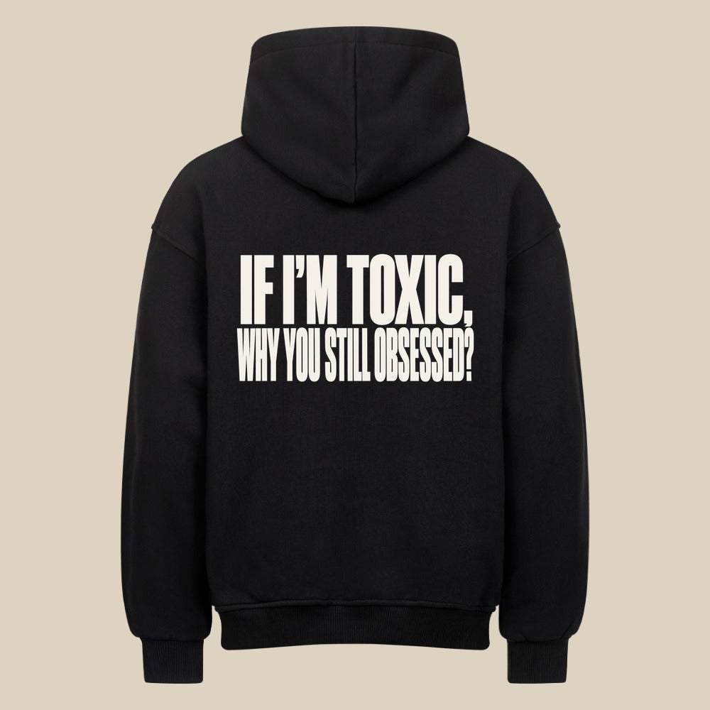 STILL OBSESSED — Oversized Hoodie in Black, Rückenprint