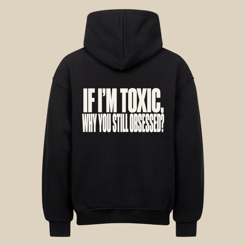 STILL OBSESSED — Oversized Hoodie in Black, Rückenprint