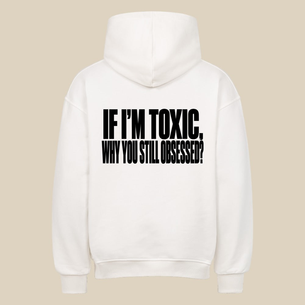 STILL OBSESSED — Oversized Hoodie in White, Rückenprint