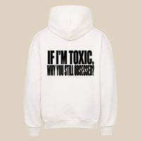 STILL OBSESSED — Oversized Hoodie in White, Rückenprint