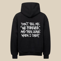 DON'T TELL ME — Oversized Hoodie in Black, Rückenprint