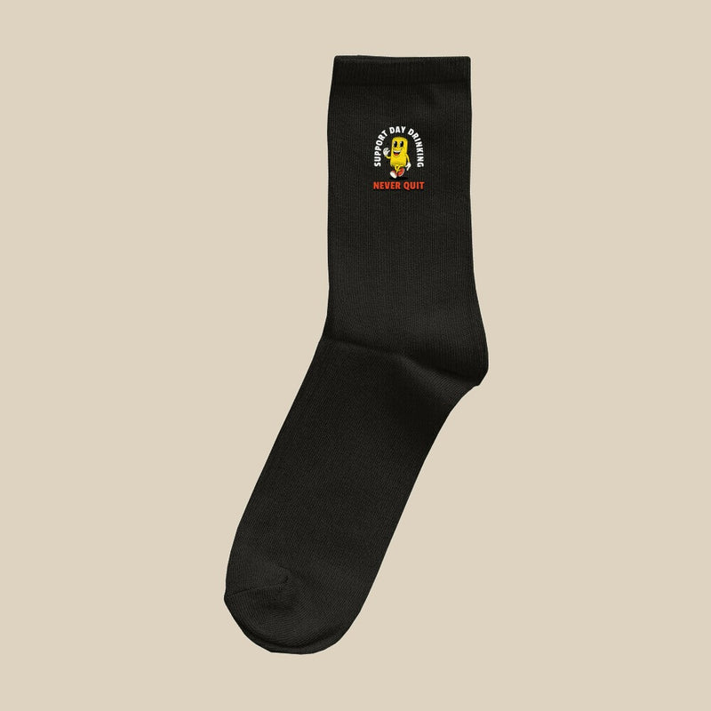 SUPPORT DAY DRINKING — Socks in Black
